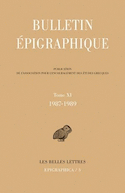 Bulletin épigraphique, t. XI, 1987-1989